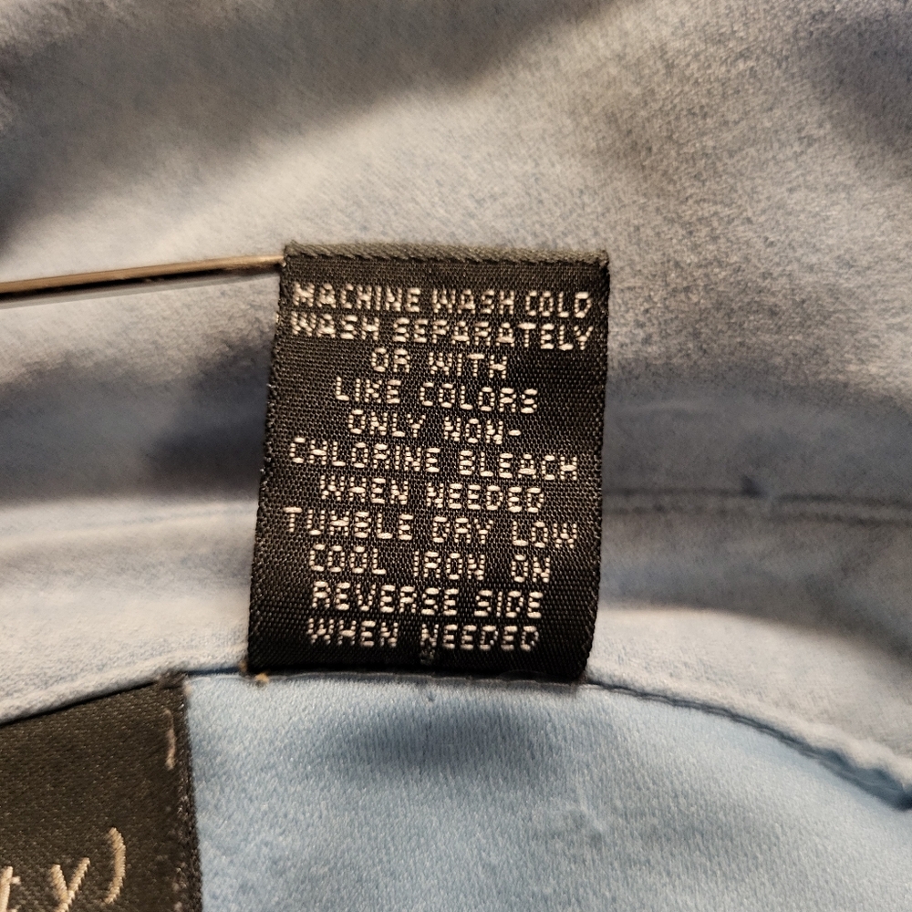 (relativity) Blue Brushed Longsleeve Button-Up Top Size Large - Picture 10 of 12